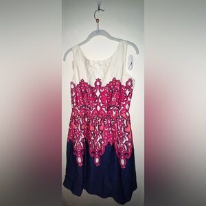 Lily Pulitzer hot pink and navy dress